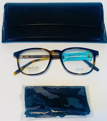 NEW Safilo Buratto 3 086 Dark Havana Eyeglasses Italy Acetate 52-18-145 Case Bag
