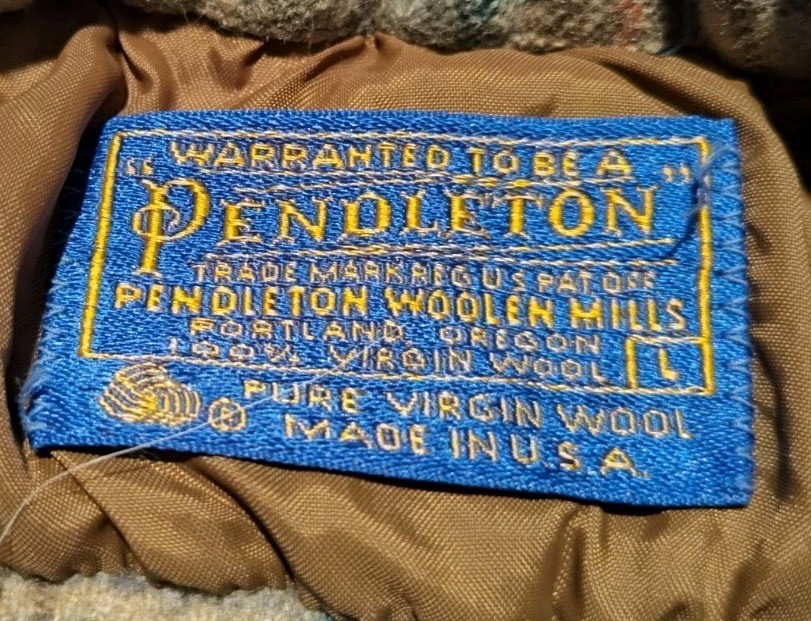 Vintage Pendleton Plaid Button Up Wool Leather Bo… - image 8