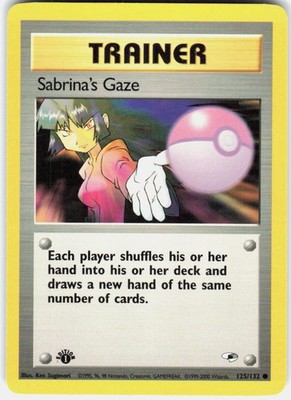 Sabrina's Gaze 125/132 Common Gym Heroes Pokemon 1st Edition LP
