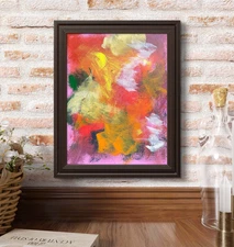 Original Art "Manic" 11x14 Canvas Expressionism Abstract Design Home Art