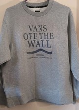 Vans Sweatshirt Men's Small Gray Front Embroidered Brand Skateboard Skater