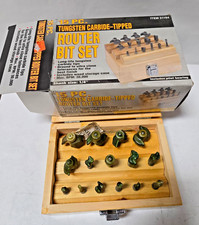 15 Pcs Tungsten Carbide Tipped Router Bit Set 1/4 Inch Shank for Woodworking