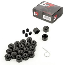 20x Abdeckkappen Radschraubenkappen schwarz matt 17 mm für AUDI 80 90 100 A4 A6
