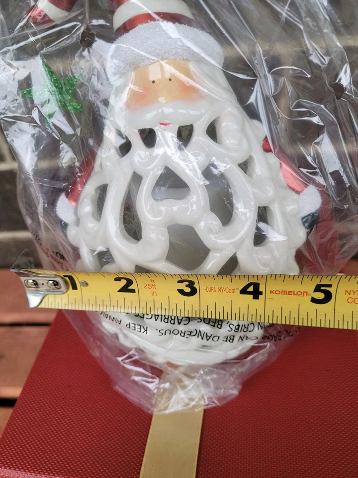 家庭反射 SANTA 灯笼带无焰蜡烛颜色变化 — 第 4/4 张图片