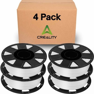 Creality Ender 3D Printer PLA Filament 1.75mm 4 Roll Bundle - 4 White Rolls