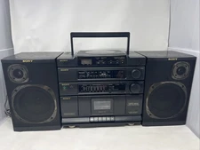 Sony CFD-454 CD Radio Cassette Recorder Boombox w Speakers