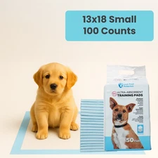FPN Potty Training Pads for Dogs Ultra-Absorbent Unscented Blue Pads Small 13x18