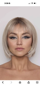 Aria by Alexander Couture Chic Bob HF Lace Front Wig Billionaire Blonde NWT