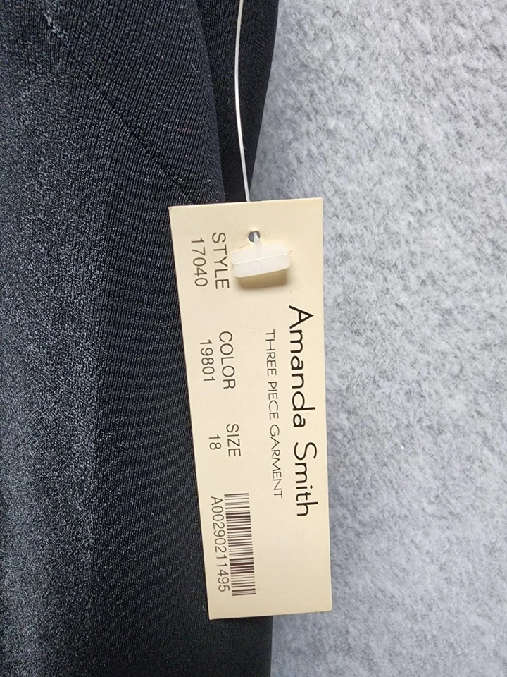 Traje Pantalón Amanda Smith Talla 18 Negro Sin Mangas Forrado Profesional Tiro Alto 2 Piezas Foto 4 de 4