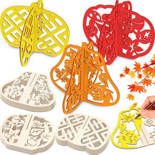 24 Pcs/12 Set Fall Crafts Pumpkin Thanksgiving 4.72 Inch 3D Wooden Pumpkins Cuto