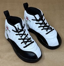 Air Jordan 12 Retro TD Floral White Black Toddler Shoes Size 9C DR6955-100 Kids