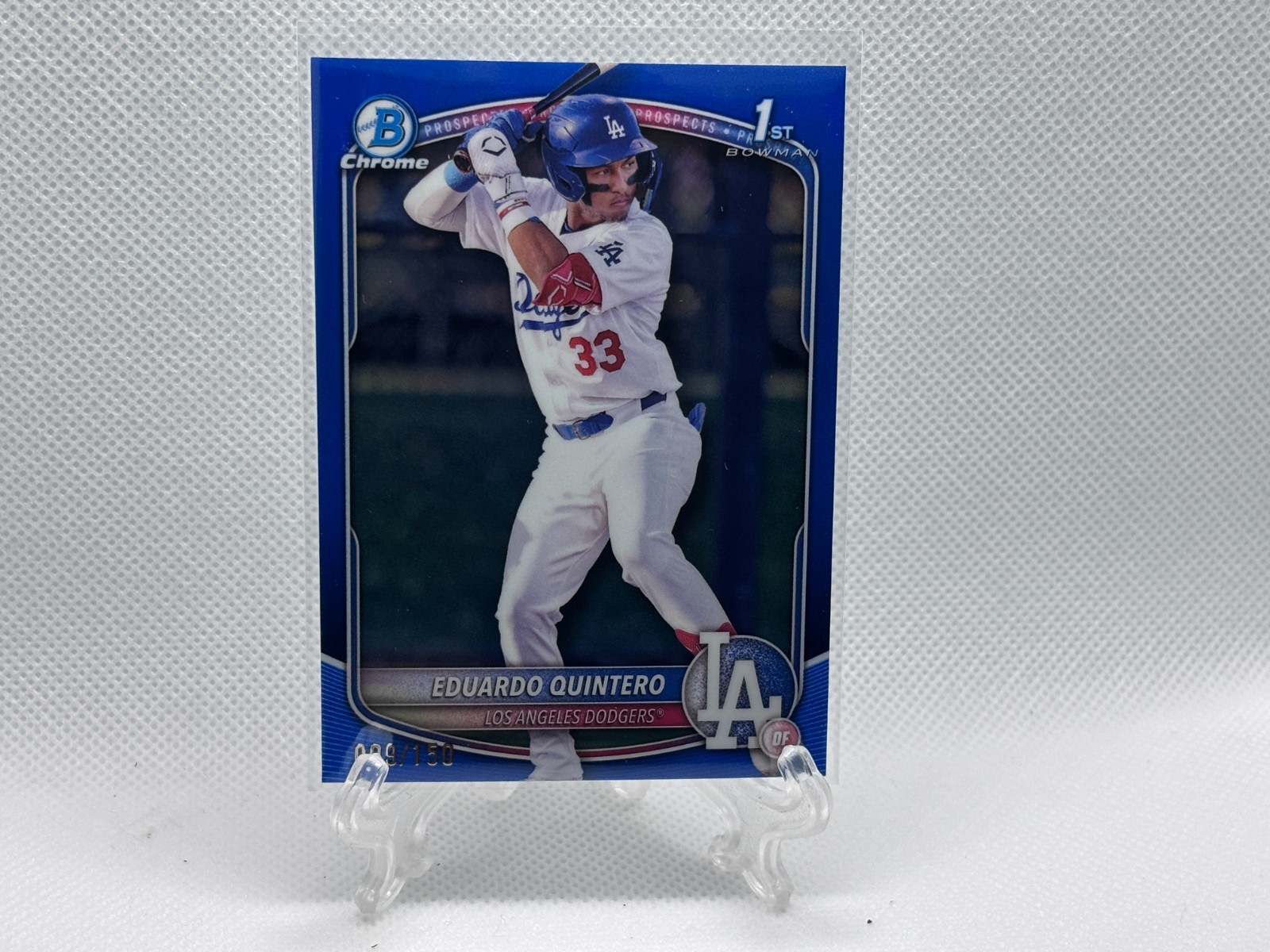 2025 Bowman Chrome EDUARDO QUINTERO 1st Blue Refractor /150 Dodgers Color Match