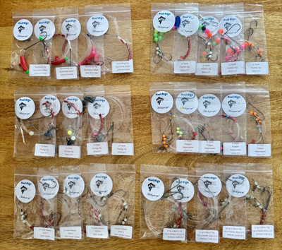 Meeresangeln Rigs Sea Rigs - Pulley, Flattie, Flapper, Running Rigs X 24 Konvolut  