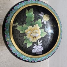 Vintage Chinese Cloisonn&eacute; 18cm Bowl dish With Stand