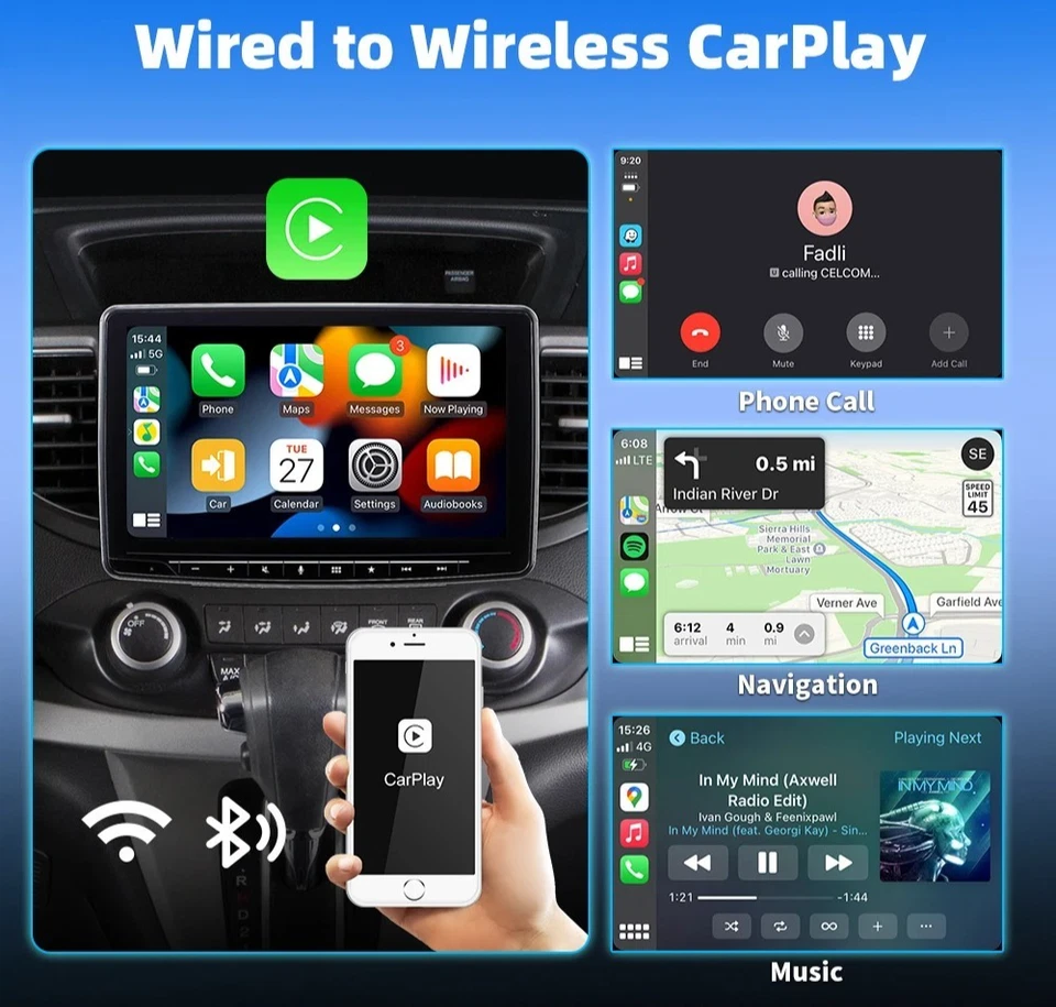2-in-1 Wireless CarPlay Android Auto Adapter Plug & Play USB  for iPhone Android - Bild 3 von 4