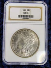 1887  Morgan Silver Dollar - Philadelphia Mint - NGC MS 65 - Light Obv. Toning