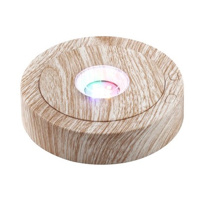 Rotating Base - Positive and Negative Rotation Display with 7 Lights Wood Gra...