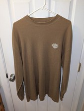 Vintage Harley Davidson Thermal Waffle Knit Shirt XL Baltimore MD Logo
