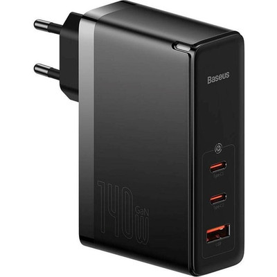6932172610227 Baseus GaN5 Pro Ladegerät 2xUSB-C, USB-A 140W + USB-C Kabel, schwa