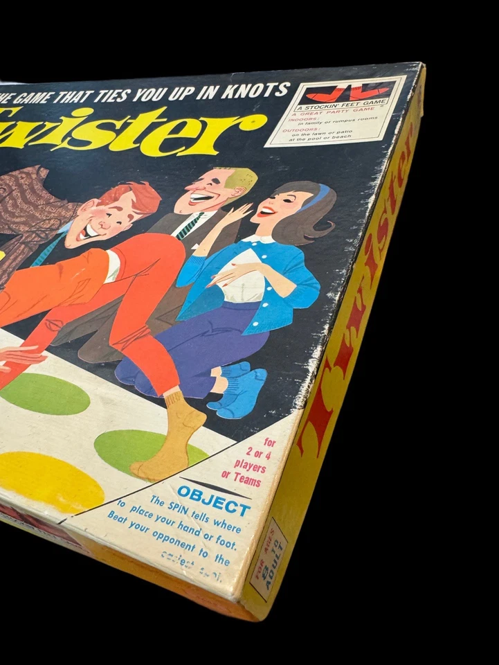 1966 Milton Bradley Twister 游戏 - 完整原装盒 - 复古派对游戏 — 第 3/4 张图片