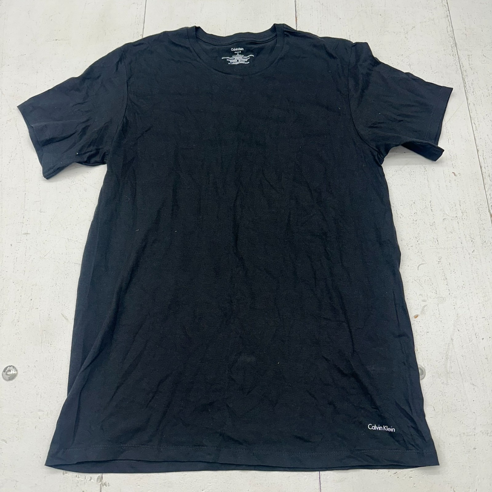 Calvin Klein Solid Black Basic Classic Fit Crew N… - image 1