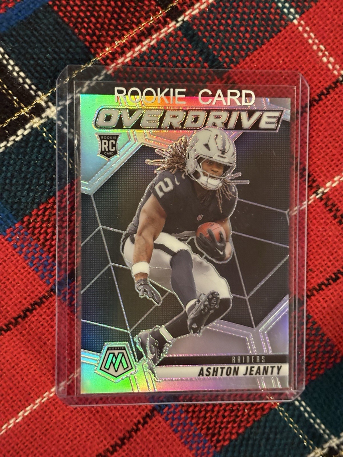 2025 Panini Mosaic - Center Stage Mosaic Ashton Jeanty #11 Silver Prizm (RC)