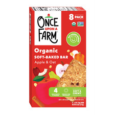 Once Upon a Farm Organic Soft Baked Kids' Snack Bars, Apple Oat, 8ct