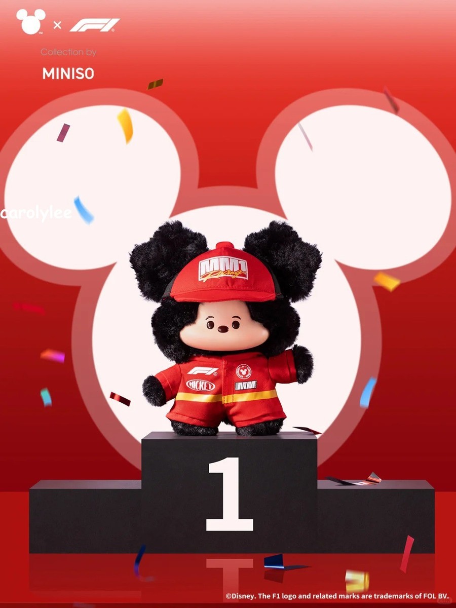 Authentic MINISO × Disney × F1 Mickey Mouse Speed Life Vinyl Plush
