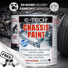 E-TECH BLACK Chassis Paint Brush on Chip Resistant Car Van Trailer 500ML CHP01+C