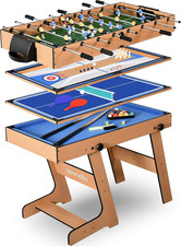 5In1 Folding Multi Game Table, 40" Full Size Combo Sports Arcade Game with Foosb