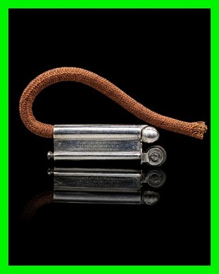 Antique 1920's Sterling Silver Dunhill Windproof Military Rope Lighter - Working