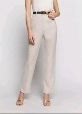 NWT Reformation Freddie Straight Leg Linen Trousers Oatmeal Beige Pants Size 2