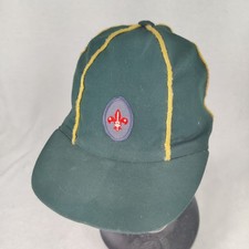Vintage Boy Scout Hat Short Brim Green Cub kids size cap hat 