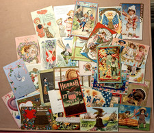 Antique 29 Valentine 2 Buster Brown Thanksgiving 4th Of July Postcards Lot