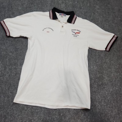 Vintage Corvette Club Polo Shirt Men Medium Ponce Inlet Vettes at Speedweek 2009