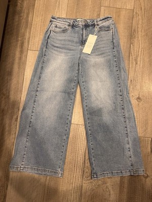 Women s Risen Jeans Size 13/31, Barrel, Straight Or Wide Leg - Snap At Cuff