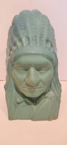 Van Briggle Indian head vintage pottery Chief Sitting Bull Sioux Limited Edition