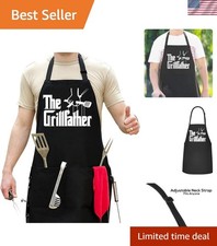 Aprons for Men - The Grillfather - BBQ Apron for grilling - Extra Large 1...