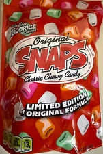 SNAPS Original Licorice Candy (No longer produced) Factory Sealed Unopened Bag