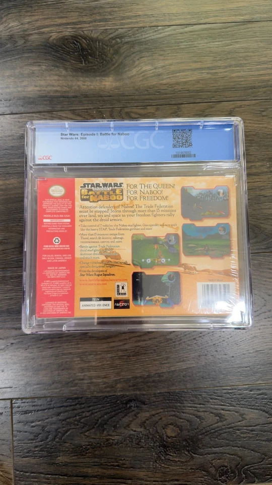 Star Wars Episodio I Batalla por Naboo Nintendo 64 Sellado de Fábrica CGC Calificado 7.5!! Foto 2 de 3
