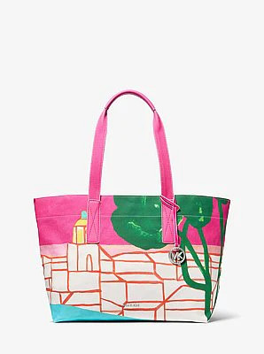 Michael Kors X Christina Zimpel Large Cotton Canvas Tote Bag