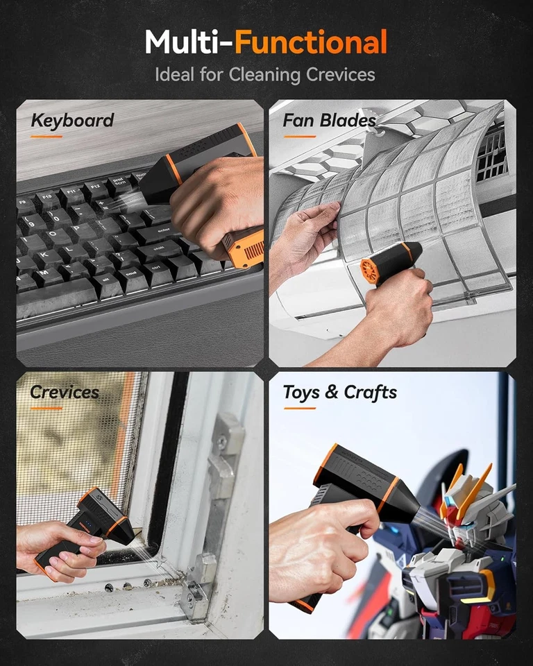 WOLFBOX MF50/MF100/MF200 Air Duster Mini Soplador Ajustable 3 Velocidades con Batería - Imagen 4 de 4