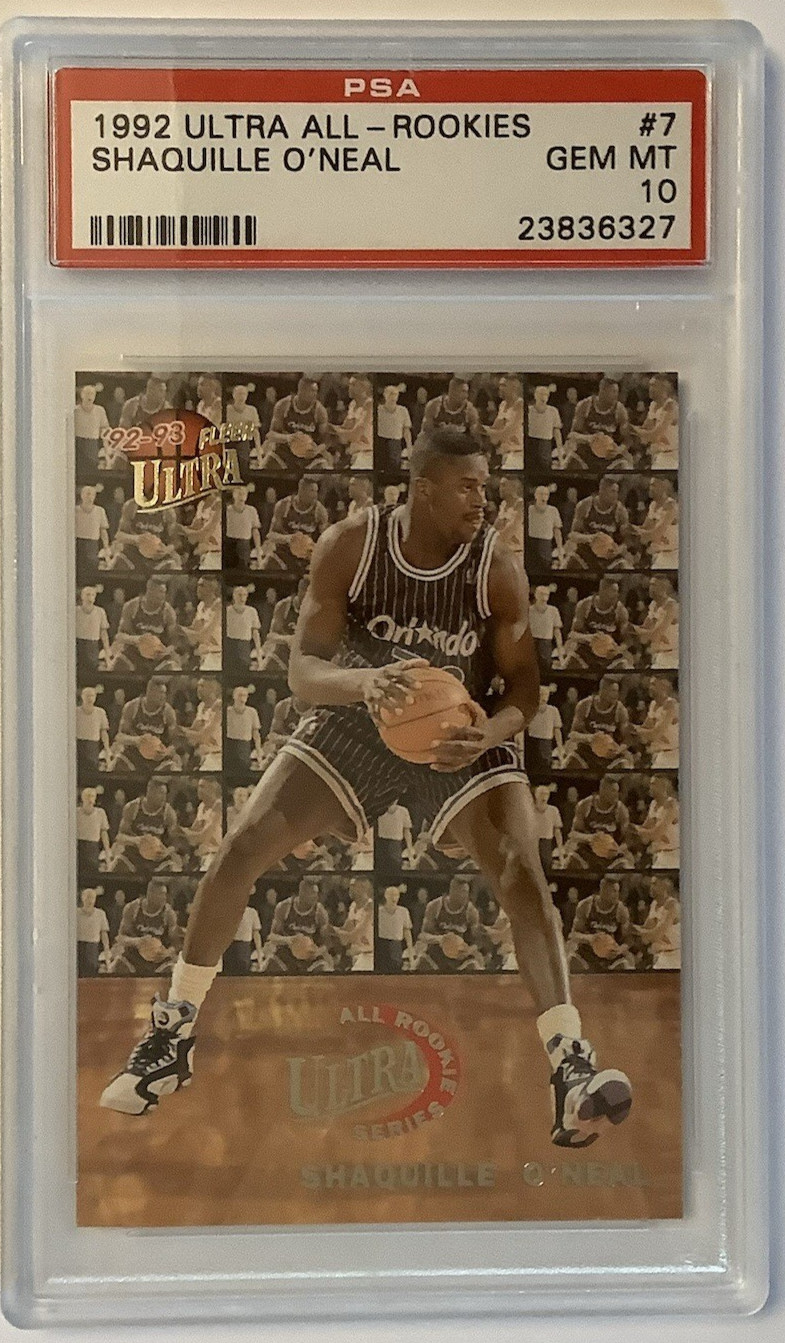 1992 ULTRA ALL-ROOKIES #7 SHAQUILLE O'NEAL RC MAGIC HOF PSA 10 Orlando Magic view 4