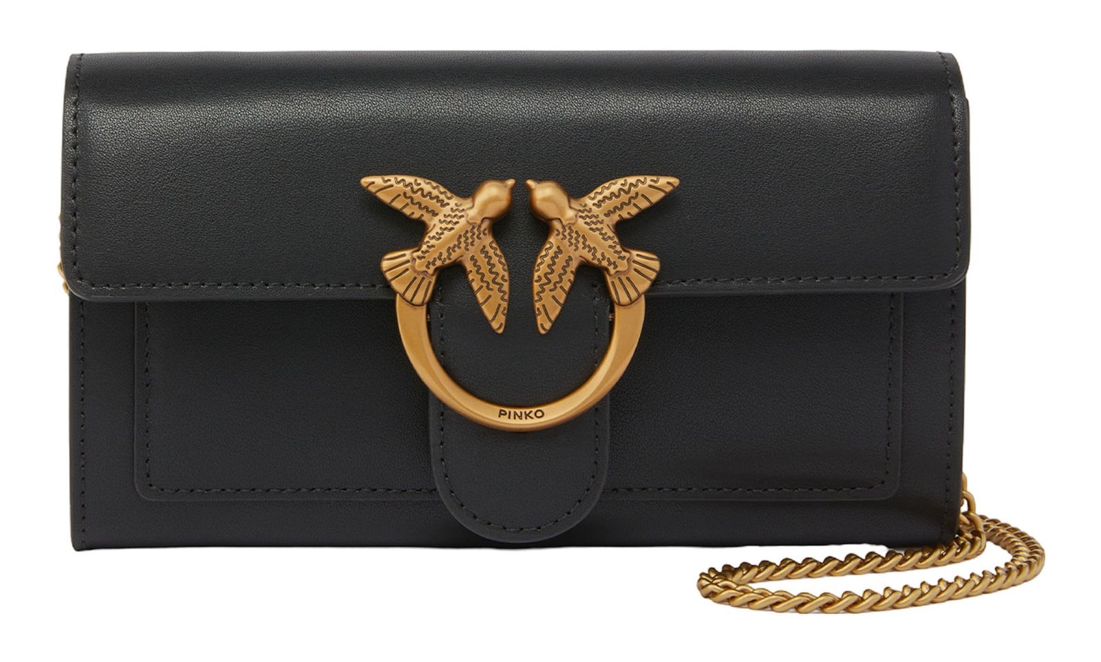 PINKO cross body bag Love One Wallet C Black - Antique Gold