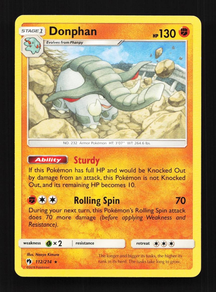 Donphan 112/214 LP Lost Thunder English Pokemon Card TCG