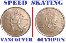25 CENTS 2009 ⛸ SPEED  SKATING VANCOUVER OLYMPICS 2010 Coin Quarter sport queen