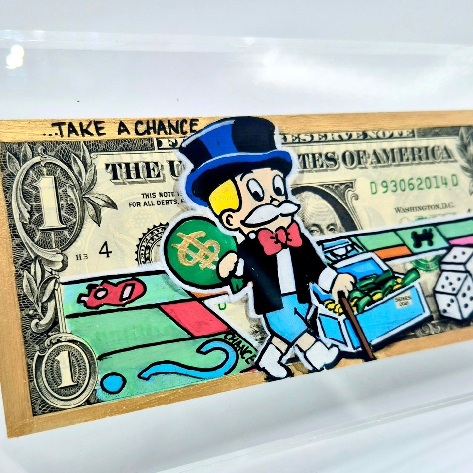 Richie Rich Monopoly Board Art on Dollar Bill Money Art Gift for Boss ...