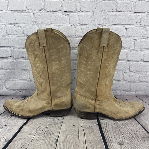 Diamond J (Justin) Stiefel/Herren Gr. 11 EE hellbraun Wildleder Western Style Boots 90er - Bild 7 von 9