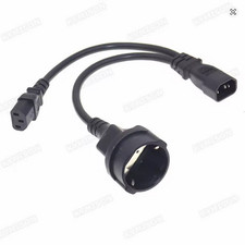 Y-Kabel Schutzkontaktstecker Schuko C13 C14 K...