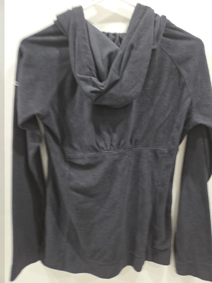 Columbia 女式羊毛连帽衫小号黑色套衫长袖袋鼠口袋 — 第 3/4 张图片